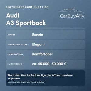 Audi A3 Sportback (Benzin) • Elegant • Empfohlene Konfiguration