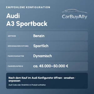 Audi A3 Sportback (Benzin) • Sportlich • Empfohlene Konfiguration