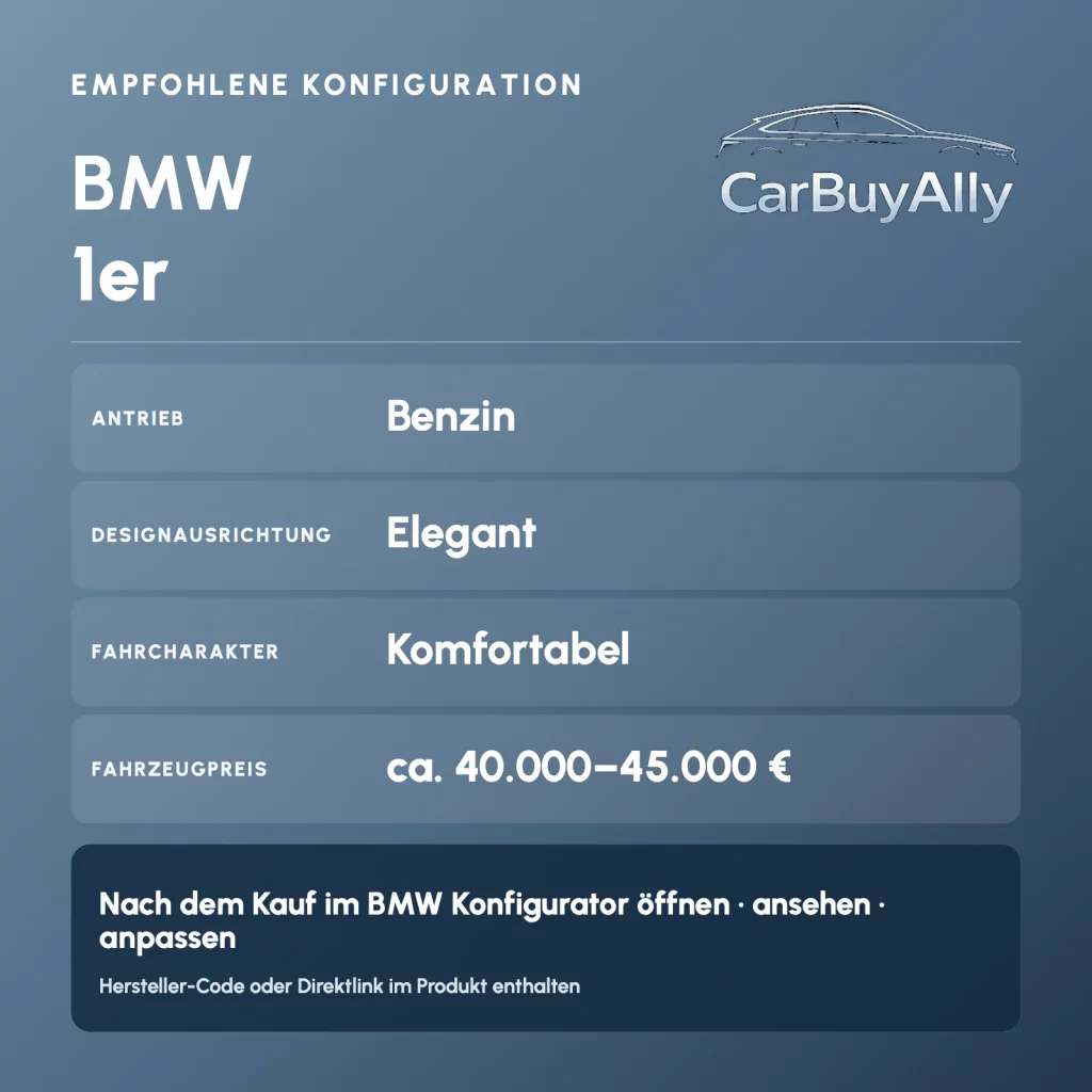 BMW 1er (Benzin) • Elegant • Empfohlene Konfiguration