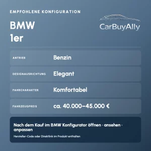 BMW 1er (Benzin) • Elegant • Empfohlene Konfiguration