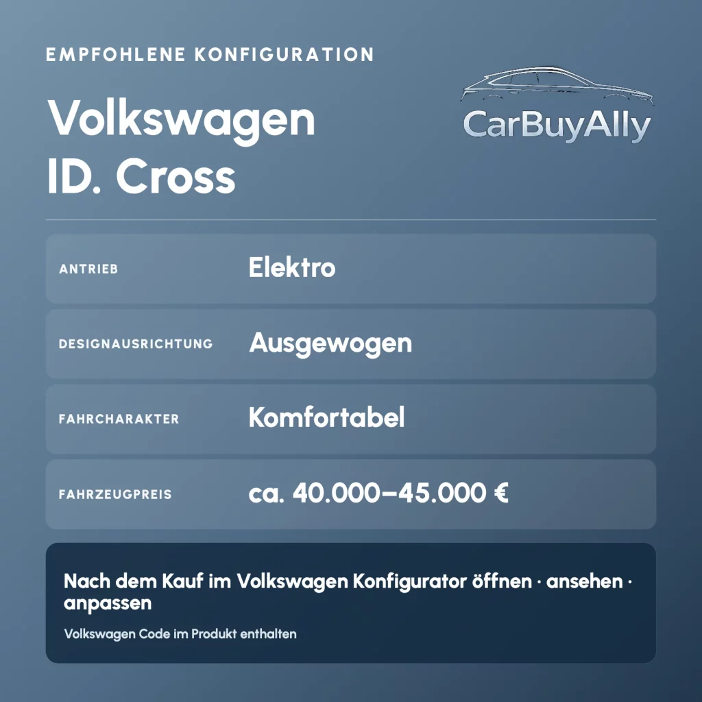Volkswagen ID. Cross (Elektro) • Ausgewogen • Empfohlene Konfiguration