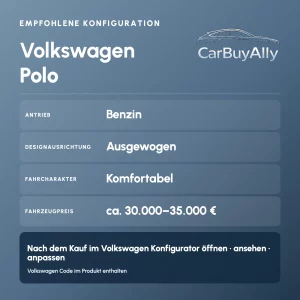 Volkswagen Polo (Benzin) • Ausgewogen • Empfohlene Konfiguration