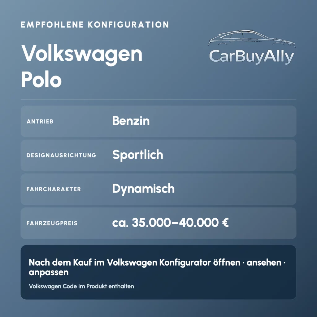 Volkswagen Polo (Benzin) • Sportlich • Empfohlene Konfiguration