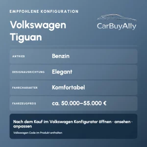 Volkswagen Tiguan (Benzin) • Elegant • Empfohlene Konfiguration
