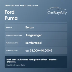Ford Puma (Benzin) • Ausgewogen • Empfohlene Konfiguration
