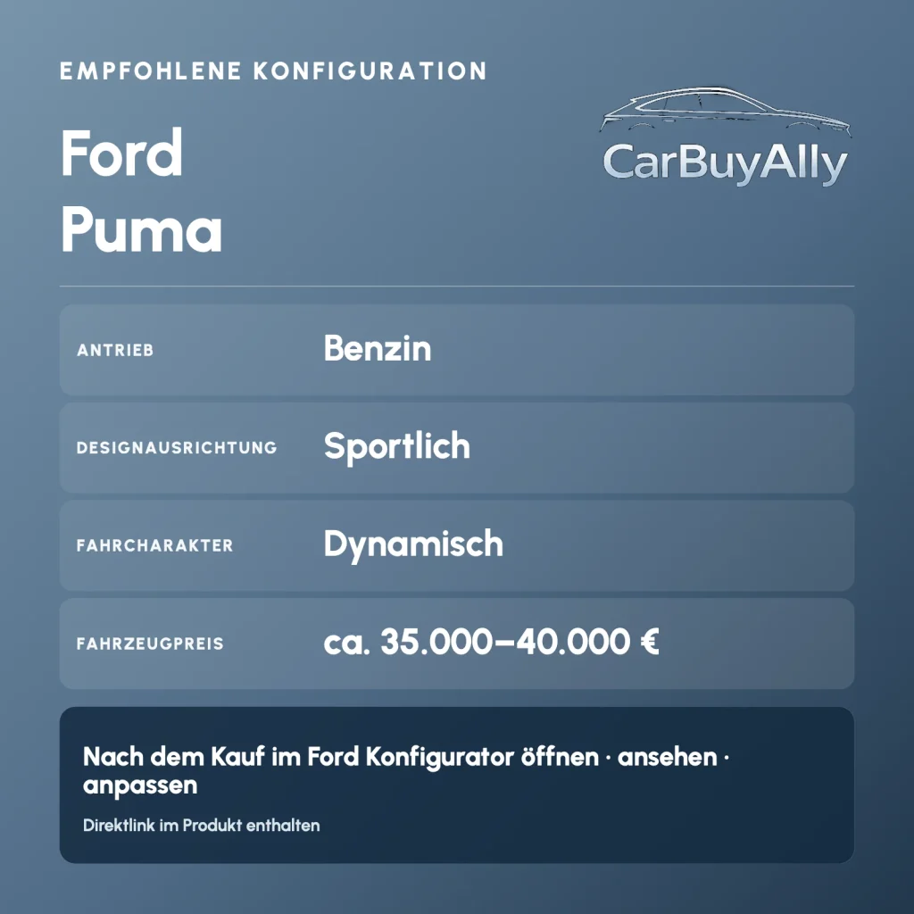 Ford Puma (Benzin) • Sportlich • Empfohlene Konfiguration