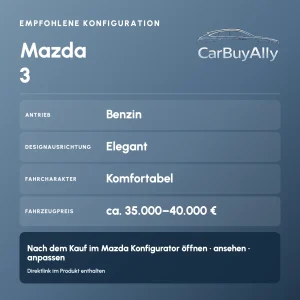 Mazda 3 (Benzin) • Elegant • Empfohlene Konfiguration