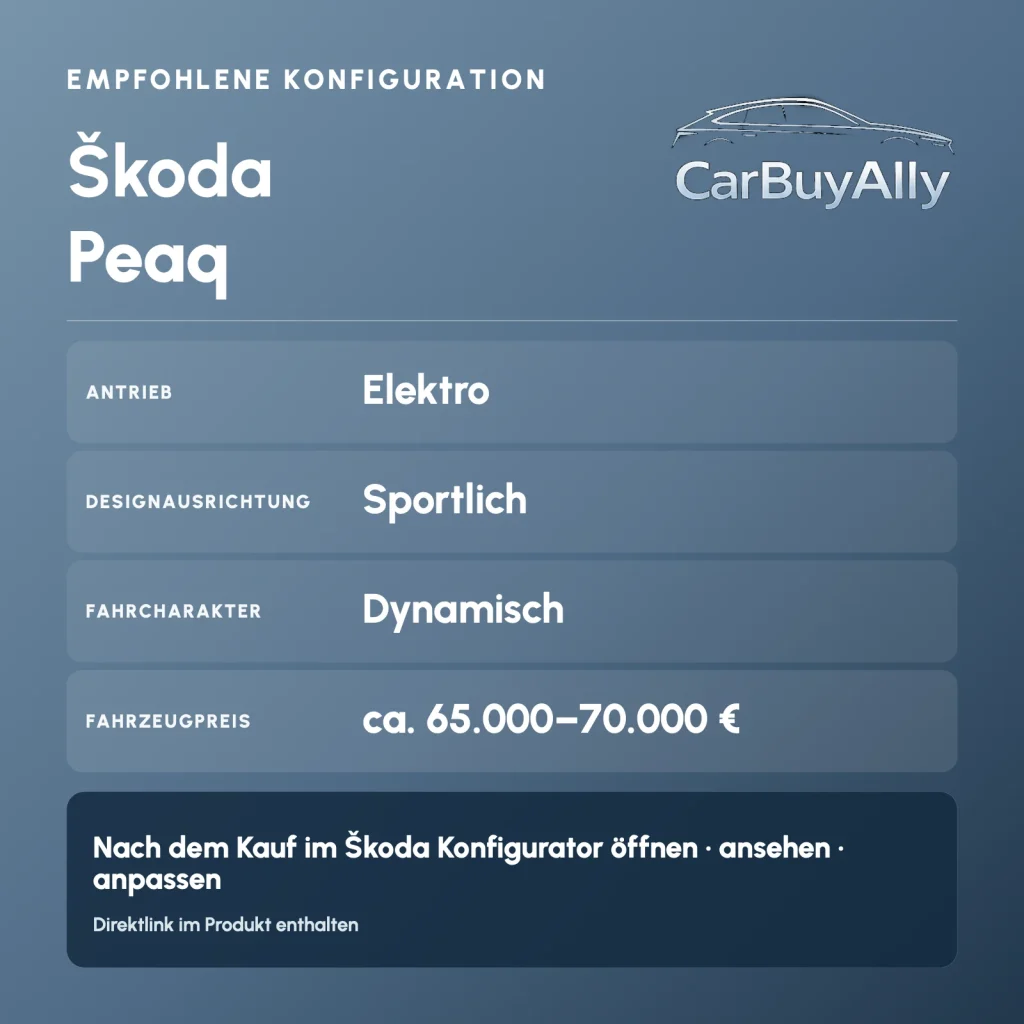 Škoda Peaq (Elektro) • Sportlich • Empfohlene Konfiguration