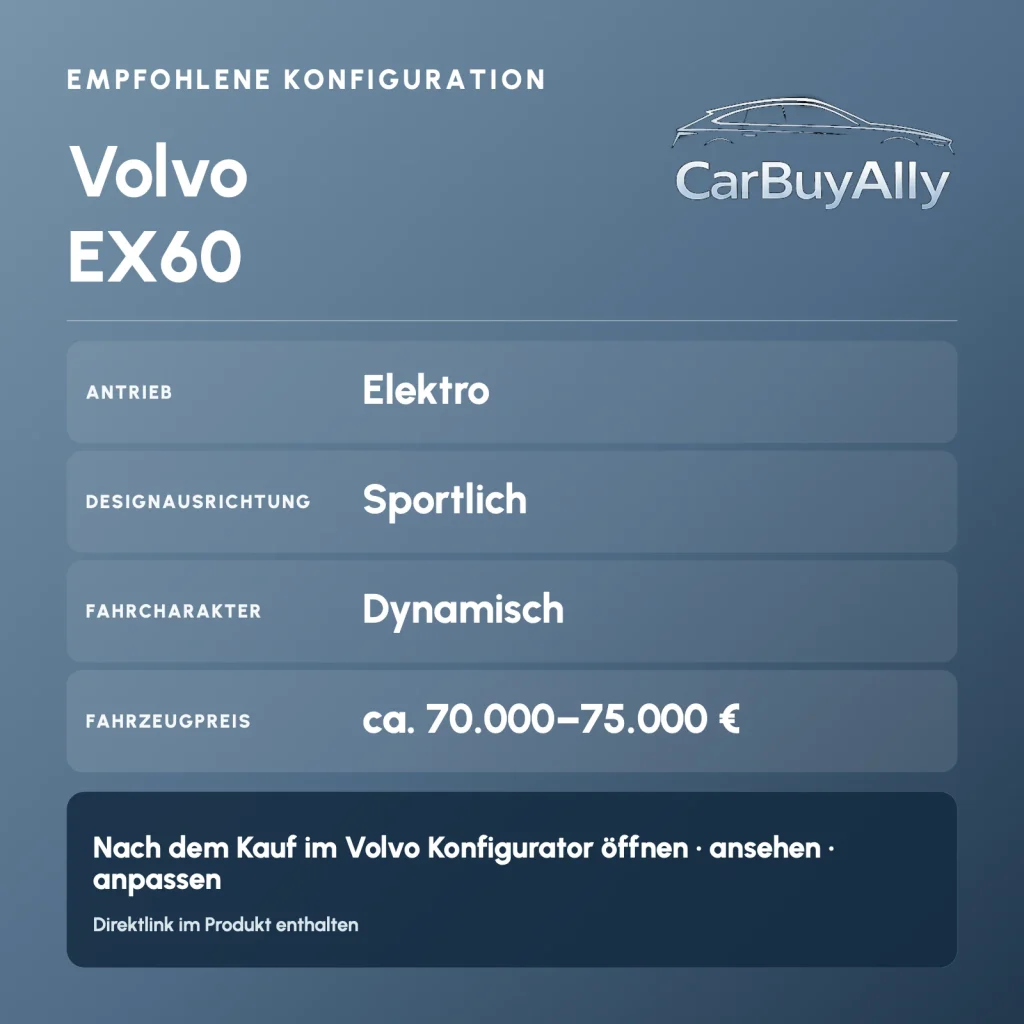 Volvo EX60 (Elektro) • Sportlich • Empfohlene Konfiguration