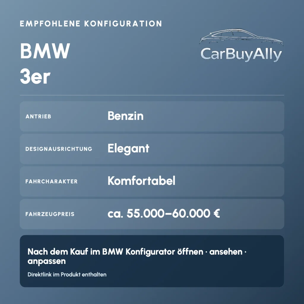 BMW 3er (Benzin) • Elegant • Empfohlene Konfiguration