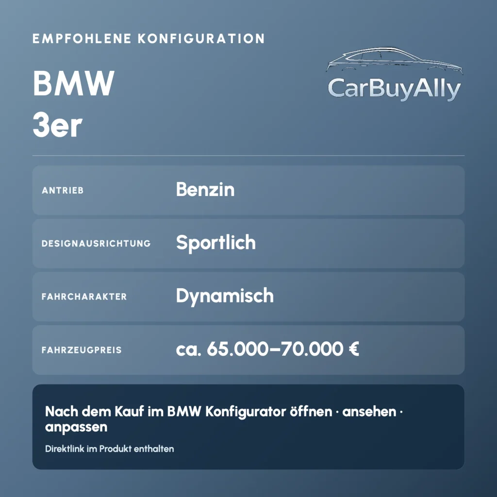 BMW 3er (Benzin) • Sportlich • Empfohlene Konfiguration