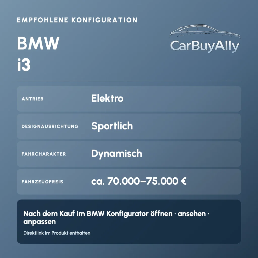 BMW i3 (Elektro) • Sportlich • Empfohlene Konfiguration