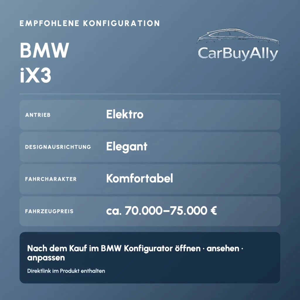 BMW iX3 (Elektro) • Elegant • Empfohlene Konfiguration